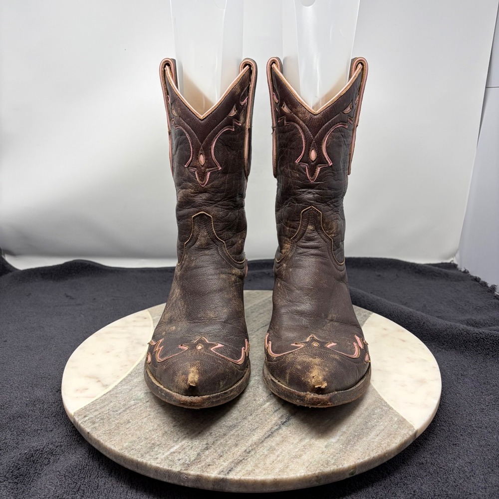 Old Gringo Western Boots Womens Embroidered Distressed 8.5 B Brown Festival Boho